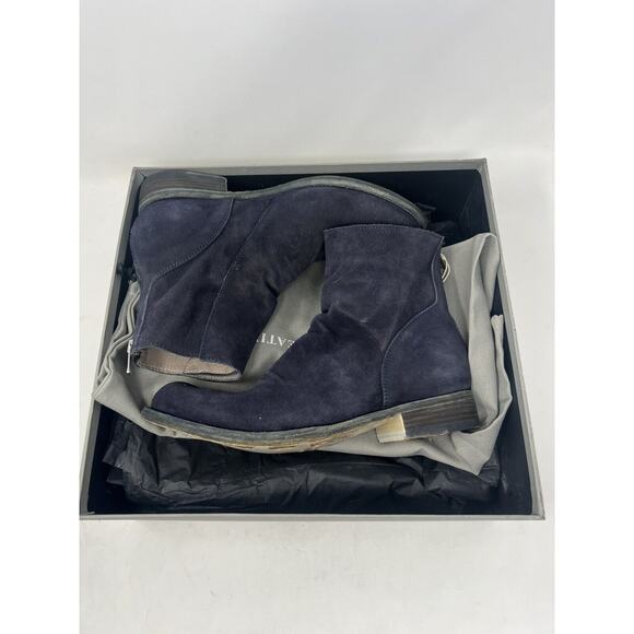 Officine Creative Hubble 042 Softy Blue Suede Ankle Boots Women 39 $650‎ - Picture 1 of 14